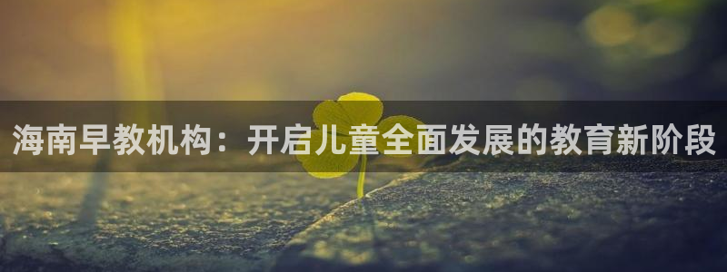 天狮娱乐股东29229：海南早教机构：开启儿童全面发展的教育新阶段