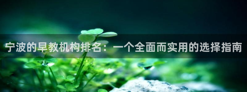 天狮娱乐84374 巅峰h：宁波的早教机构排名：一个全面而实用的选择指南
